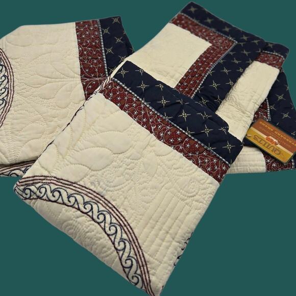 Patriotic Cracker Barrel Liberty Pillow Shams x2 American Eagle Red White & Blue - Picture 7 of 13